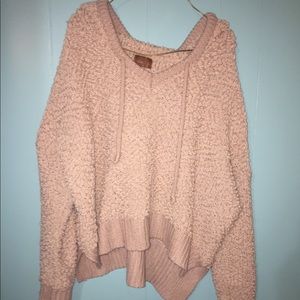 popcorn sweater with hood